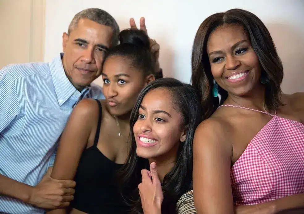 familia barack obama esposa e filhas